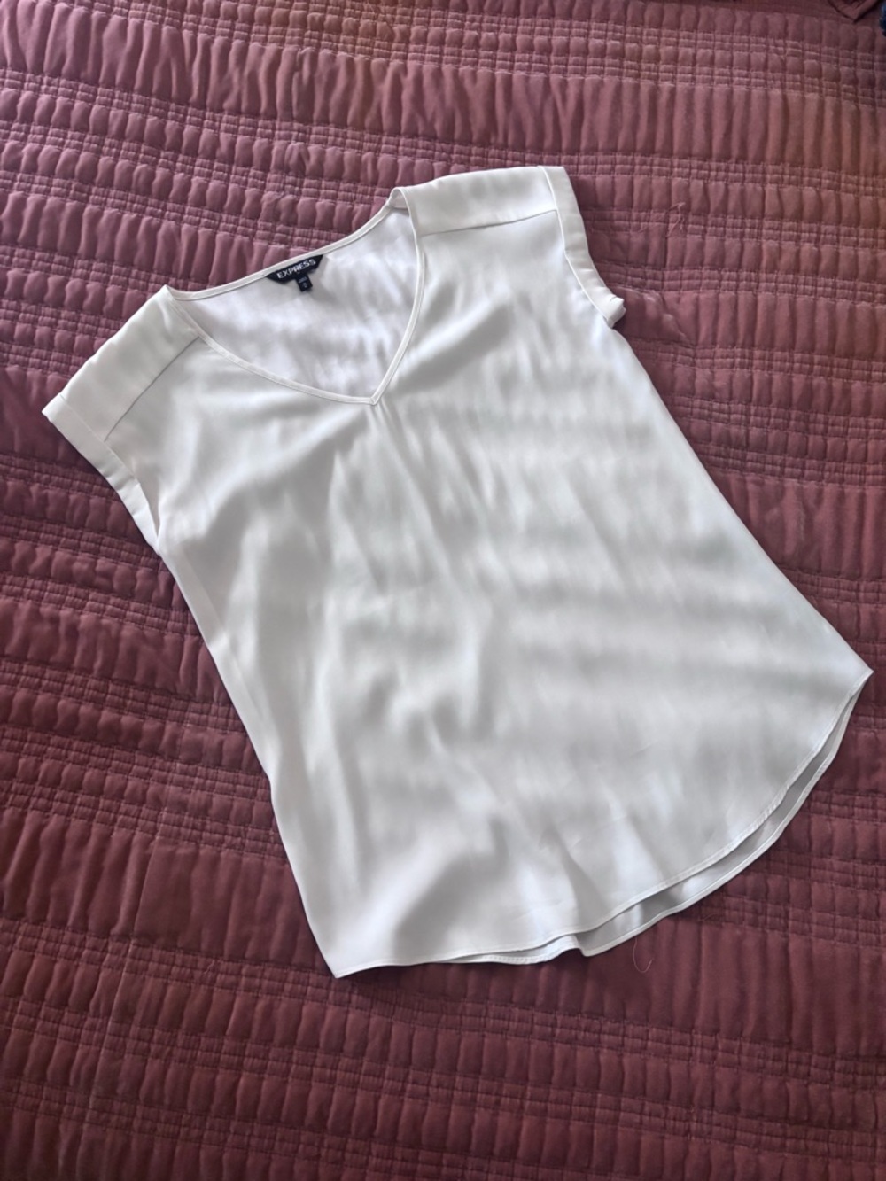 Express White V-Neck Cap-Sleeve Camisole